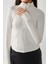 Kadın Dar Kesim Örme Dik Yaka Fermuarlı Aktif Üst Beyaz 15