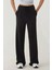 Kadın Wide Leg Beli Lastikli Dokulu Örme Pantolon Black 16