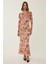 Kadın Desenli Maxi Etek Pink 6