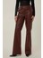 Kadın Yılan Desenli Suni Deri Flare Pantolon Kestane Kahvesi 11
