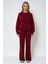 Kadın Bağlama Detaylı Lastik Bel Geniş Paça Eşofman Altı Red 10