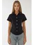 Kadın Regular Fit Kısa Kollu Gömlek Black 11