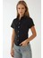 Kadın Regular Fit Kısa Kollu Gömlek Black 12