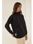 Kadın Rahat Kesim Yarım Yüksek Yaka Sweatshirt Siyah 14