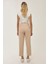 Kadın Nude Fitted Yüksek Bel Pantolon Natural 14