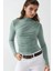 Kadın Dik Yaka Büzgü Detaylı Sandy Bluz Green 18
