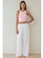 Kadın Yüksek Bel Rahat Kesim Pantolon White 12