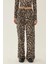 Kadın Leopar Desenli Düz Paça Pantolon Multicolor 13