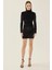 Kadın Vatkalı Kadife Mini Elbise Black 14
