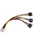 Üçlü 3 Port Ide Molex Sata Power HDD 4 Pin Güç Kablosu 5101 1