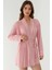 Kadın Ekstra Yumuşak Kuşaklı Örme Sabahlık Pink 7