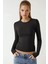 Kadın Uzun Kollu Yuvarlak Yaka Esnek Üst Black 11