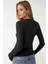Kadın Uzun Kollu Yuvarlak Yaka Esnek Üst Black 13