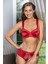 Saten Toparlayıcı Minimizer Sütyen ve Yüksek Bel Slip Külot Takım Kırmızı (MGP31521) 2