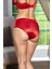 Saten Toparlayıcı Minimizer Sütyen ve Yüksek Bel Slip Külot Takım Kırmızı (MGP31521) 5