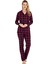 Kadın Kareli Önden Düğmeli Mürdüm Kışlık Pijama 9205 1