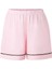 Modal Biyeli Şortlu Pijama Takımı / Pembe 4