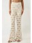 Kadın Desenli Geniş Paça Pantolon Pika Koleksiyonu Natural 13