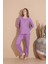 Kadın Pamuk'lu Düğme Yaka Raporlu Interlok Kışlık Pijama Takımı 05034 - 1 Adet 4