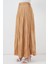 Kadın BDART Astarlı Dokulu Maxi Etek Natural 16