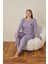 Kadın Pamuk'lu Düğme Yaka Raporlu Interlok Kışlık Battal Pijama Takımı 05104 - 1 Adet 1