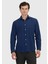 Indigo Düz Casual Fit Dokuma Casual %100 Pamuk Gömlek 6