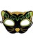 Bfs Siyah Kadife Kaplama Üzeri Sarı Yeşil Sim Işlemeli Kedi Maskesi 20X13 cm 2
