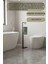 Modern Metal Tasarım Ayaklı Banyo Askılığı ve Tuvalet Kağıtlık Seti 105X25X15 2