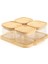 4'lü Cam Kahvaltılık - Şeffaf / Açık Kahverengi - 10X10 cm 1