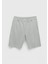 Açık Gri Düz Örme Jogging Fit Spor Bermuda 6