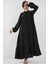 Kadın BDART Fiyonk Detaylı Viskoz Maxi Elbise Siyah 9