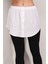 Kadın BDART Butonlu Kapüşonlu Rahat Kesim Crop Hoodie White 9