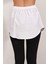 Kadın BDART Butonlu Kapüşonlu Rahat Kesim Crop Hoodie White 12