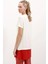 Kadın BDART Oversize V Yaka Örme Tişört White 14