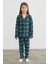 Ekose Desenli Süet Kız Çocuk Pijama Takımı 3