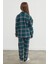 Ekose Desenli Süet Kız Çocuk Pijama Takımı 7