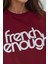 Kadın Baskılı Yuvarlak Yaka Uzun Kollu Sweatshirt Red 13