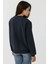 Kadın Baskılı Yuvarlak Yaka Uzun Kollu Sweatshirt Lacivert 12