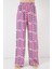 Kadın BDART Yüksek Bel Geometrik Çizgili Palazzo Pantolon Pink 10