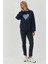 Kadın Baskılı Yuvarlak Yaka Sweatshirt Blue 12