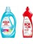 Aquabor Doğal Sıvı Çamaşır Deterjanı Renkliler Için 33 Yıkama+Bulaşık Deterjanı 820 ml Tm. 1