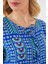 Kadın BDART Baskılı Yuvarlak Yakalı Lastikli Bluz Blue 10