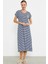 Sementa 77489 Nakış Detaylı Marine Penye Elbise 1
