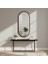 Siyah Elips Ayna 160X60 Dekoratif Salon Hol Dikey Duvar Aynası Metal Çerçeveli 1