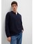 Yün Karışımlı Lacivert Triko Polo 0710255-70490 3