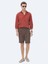 Kahverengi Dokuma Carrot Fit Casual Bermuda 6