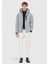 Açık Gri Regular Fit Kapüşonlu Casual Dokuma Mont 7