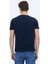 Lacivert Düz Bisiklet Yaka %100 Pamuk T-Shirt 10