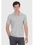 Açık Gri Düz Polo Yaka %100 Pamuk T-Shirt 2