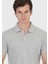 Açık Gri Düz Polo Yaka %100 Pamuk T-Shirt 4